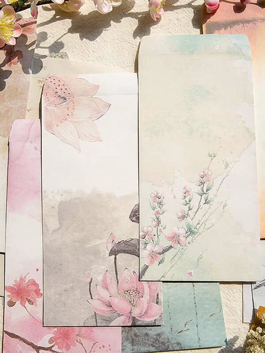 SOBRES CON ESTAMPADO FLORAL 10 PZS